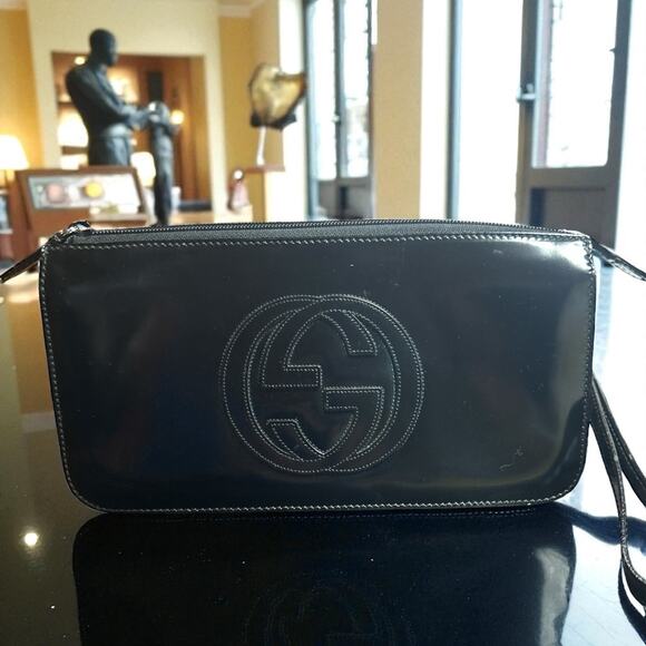 Gucci Soho Tom Ford Era Black Patent Leather Wristlet - Picture 1 of 13